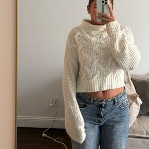 Cream Turtleneck Sweater - House of Harlow